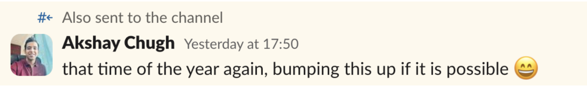 Follow-up Slack conversation
