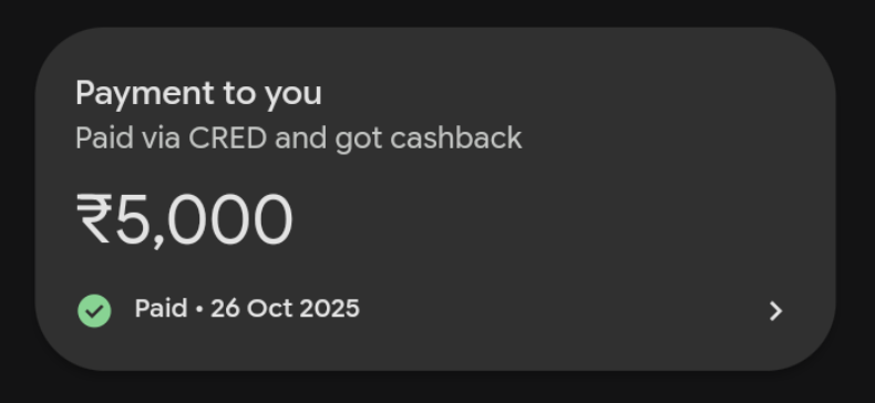 CRED remarks showing up in GPay transaction history