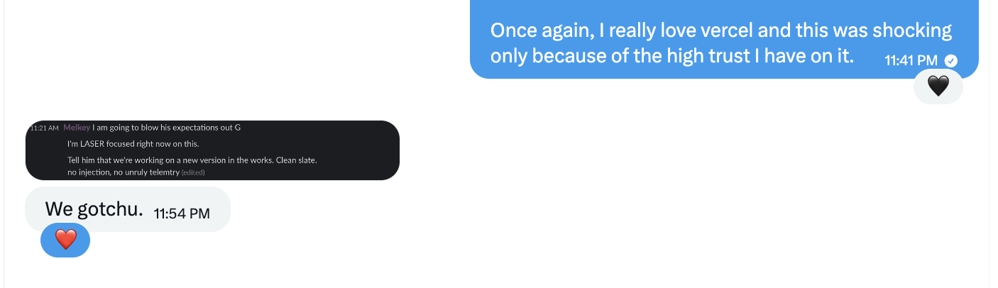 I still love Vercel DM